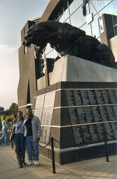 Outside the Carolina Panthers stadium